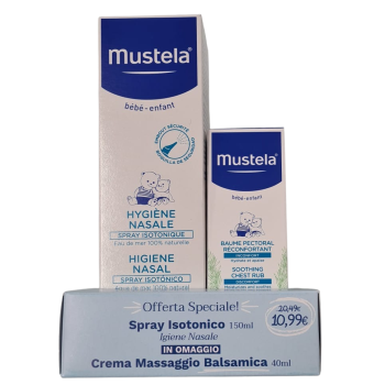 mustela soluzione isotonica spray nasale 150 ml + crema balsamica massaggio 40 ml